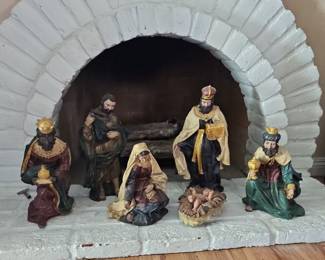 Decorative Plaster Nativity Set