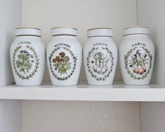 The Franklin Mint 1985 Gloria Vanderbilt Spice Jar Set