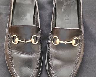 Gucci Black Leather Horsebit Loafers