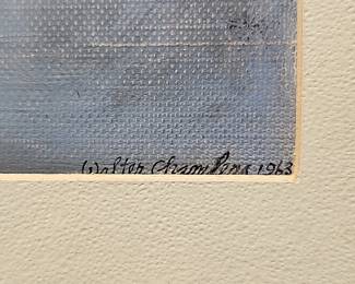Mid-Century Modern Abstract Painting by Walter Chambers (1963)