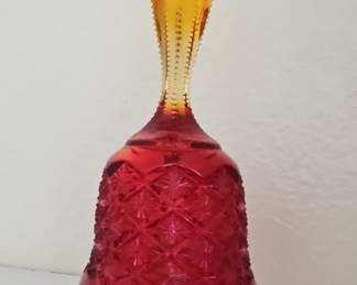 Fenton Ruby Amberina Daisy and Button Glass Bell