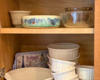Corral White ramekins and casserole