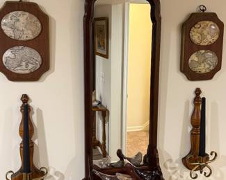 Wall mirror with planter box