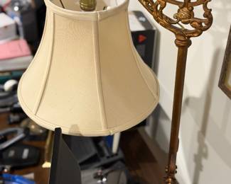 Traditional brass pole lamp
