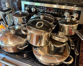 Stainless steel pots and pans