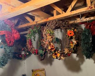 Various holiday wreaths