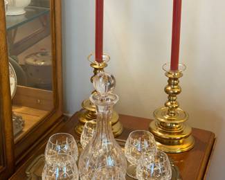 Crystal and milk glass