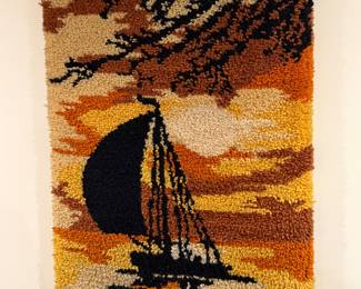 Hook rug wall hanging