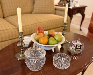 Crystal and milk glass