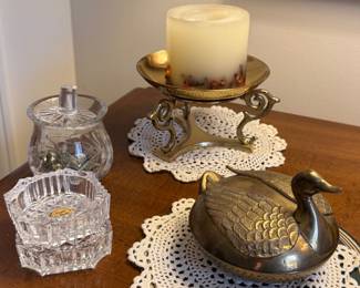 Brass and crystal knickknacks