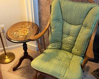 Comfortable wooden rocking chair with pads