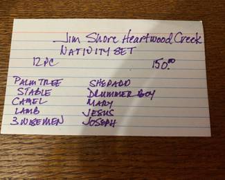 #259	Jim Shore Heartwood Creek Nativity Set 12 Piece	 $150.00 			