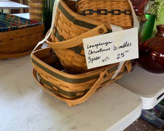 #112	Longaberger basket Christmas bundles 3 piece set	 $25.00 			