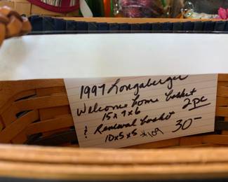 #109	Longaberger basket 1997 welcome home basket 15x9x6 renewal 19x5x5	 $30.00 			