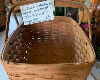 #122	Longaberger basket xl garden gathering basket 19x13x6 1988	 $28.00 			