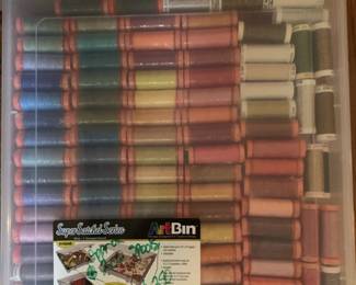 #096	200 spools aurified thread in a bin 	 $250.00 			