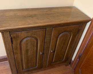 #146	laminated cabinet with 2 doors 2 shelves 34x13x33	 $75.00 			