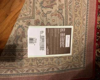 #029	machine made red blue rug  Allen and Roth 7.10x10.10 YOU MOVE	 $175.00 			