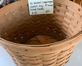 #141	Longaberger basket 1/2 bushel basket only 13 round swing handle	 $20.00 			