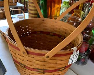 #118	Longaberger market basket double swing handle 17x10 x12	 $35.00 			