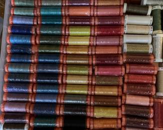 #096	200 spools aurified thread in a bin 	 $250.00 			