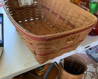 #098	Longaberger basket large laundry basket w handles signed 1988 24x18 	 $75.00 