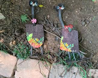 #222	Pair of Metal Yard Ducks 15"	 $30.00 			