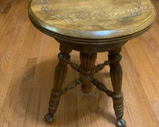 #277	Piano Stool w/ Decorative Top & Ball and Claw Feet 14x18	 $75.00 			