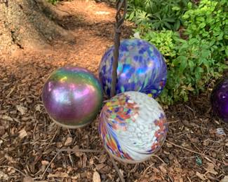 #241	Triple Gazing Ball Stand w/ 3 Balls 26"	 $75.00 			