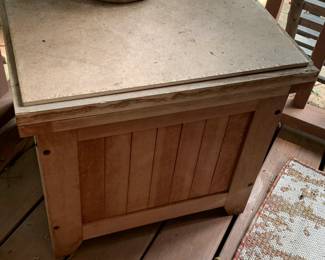 #215	Homemade Plant Stand w/ Tile Top 21x21x19	 $30.00 			