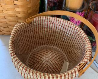 #106	Longaberger basket 1996 medium office waste basket trash w plastic liner 12 t x 9 w	 $35.00 			
