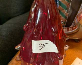 #247	Red Blown Glass Tree 8"	 $30.00 			