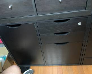 #268	Black 3 Drawer, 1 Door Wood Cabinet w/ Shelf 30x16x24	 $40.00 			