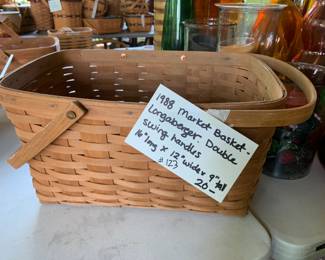 #123	Longaberger basket 1988 market basket double swing handles 16x12 x9	 $20.00 			 			