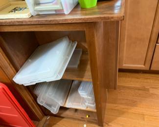 #147	wood corner cabinet with bookcase, corner lazy susan 3 drawer cabinet 55x48x36	 $120.00 			