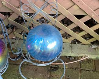 #219	Metal Chair Design w/ Blue 7" Gazing Ball 24"	 $30.00 			