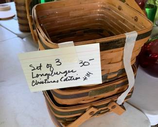#114	Longaberger basket set 3 Christmas set	 $30.00 			