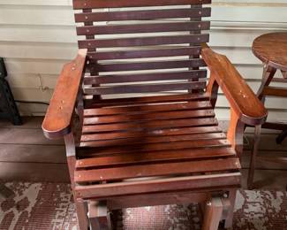 #011	(2) glider rocking chairs wood with cushions like new 27x28x35	 $240.00 			