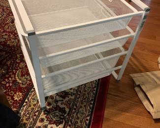 #033	Elfa storage set w 3 metal basket 17x1817	 $35.00 			