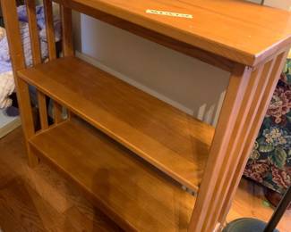 #063	light wood look laminate  book shelf with 2 shelves 31x12x30	 $45.00 