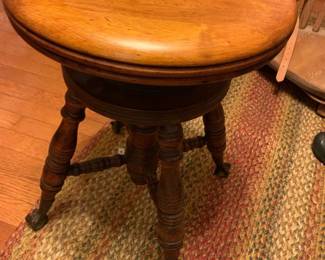 #081	piano stool glass ball feet 	 $75.00 			