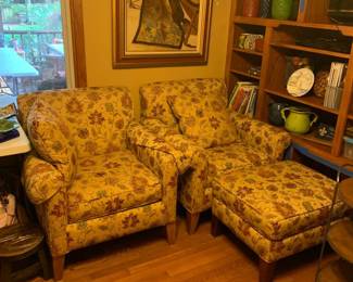 #069	basset chair with pillow  	 $75.00 			 #070	basset chair with pillow and ottoman 	 $100.00 			
