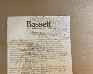 #051	blue sofa by Bassett attach back  83 long	 $220.00 			