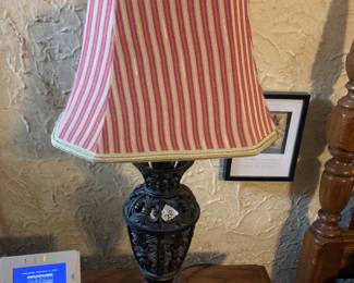 #020	metal lamp 27 tall (2)	 $80.00 			