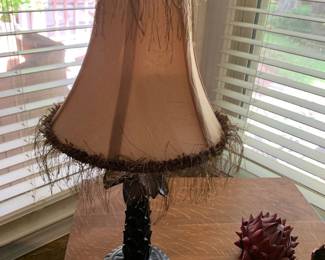 #021	21 inch tall palm tree lamp	 $35.00 			