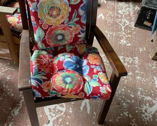 #007	(2) patio chairs with cushion 	 $60.00 			