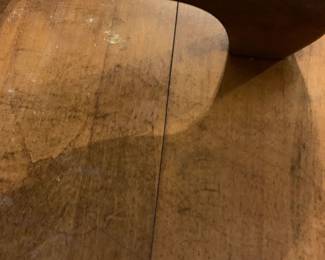 #067	wood bench with spindle back  as is crack 39 wide	 $75.00 			