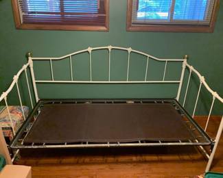 #014	white iron day bed with no mattress 72 long	 $100.00 			