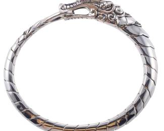 John Hardy Naga Legends Black Sapphire Sterling Silver Dragon Bracelet