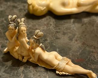 Three Geisha Erotic Netsuke